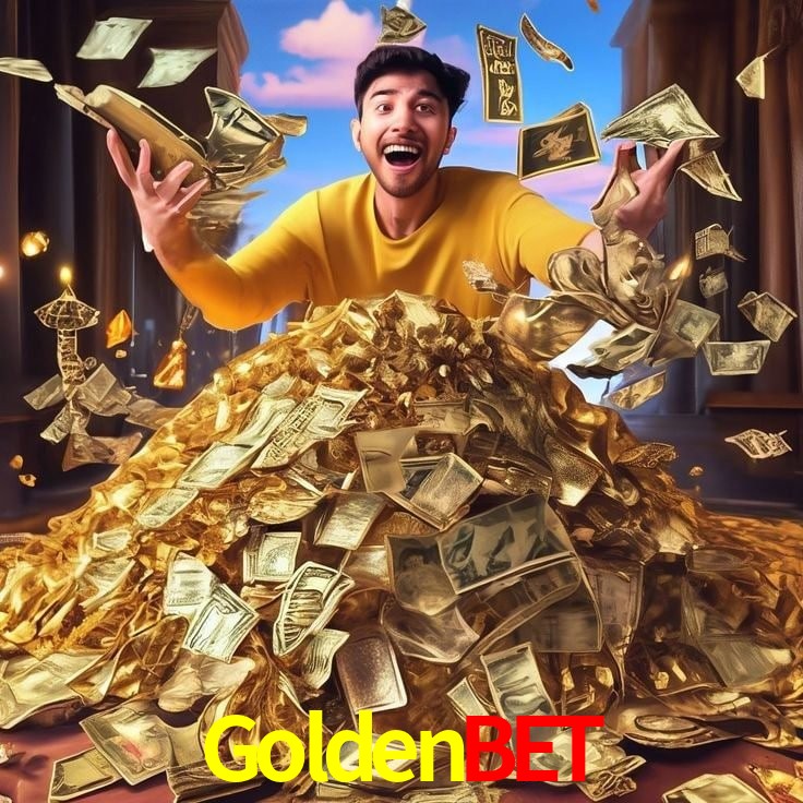 Escena dinámica inspirada en casino con iluminación GoldenBet, cartas, fichas e íconos de juegos digitales en un espacio moderno de juegos.